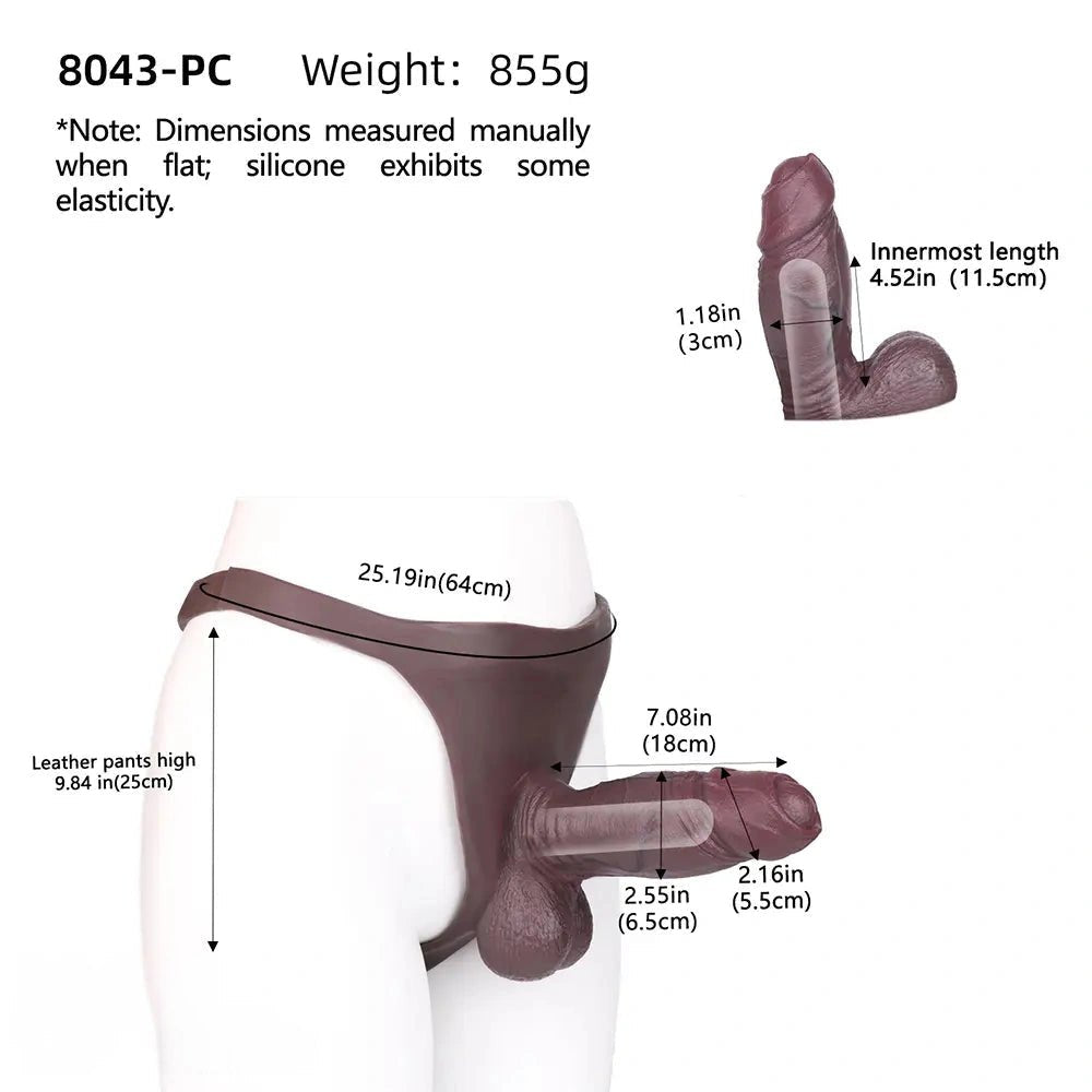 Coffee silicone loop strap wearable dildo, photo 10