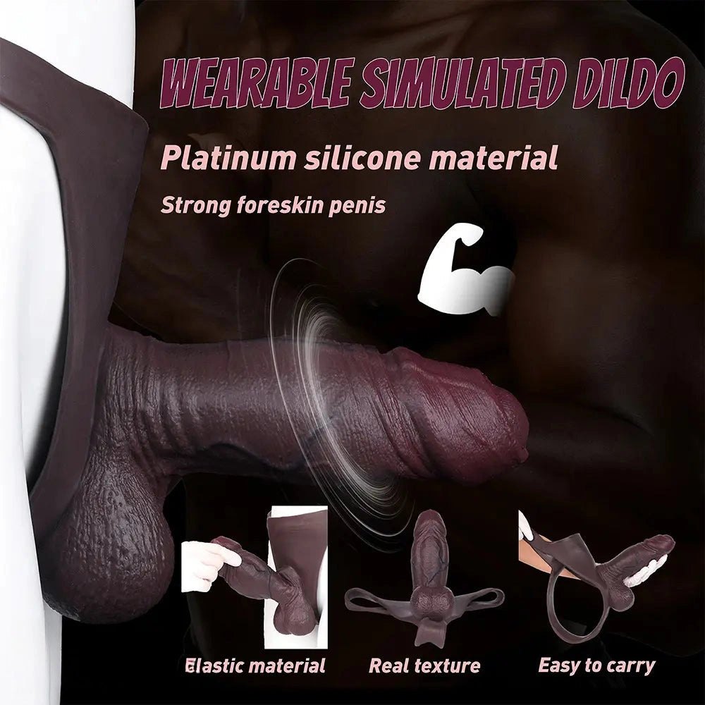 Coffee silicone loop strap wearable dildo, photo 3
