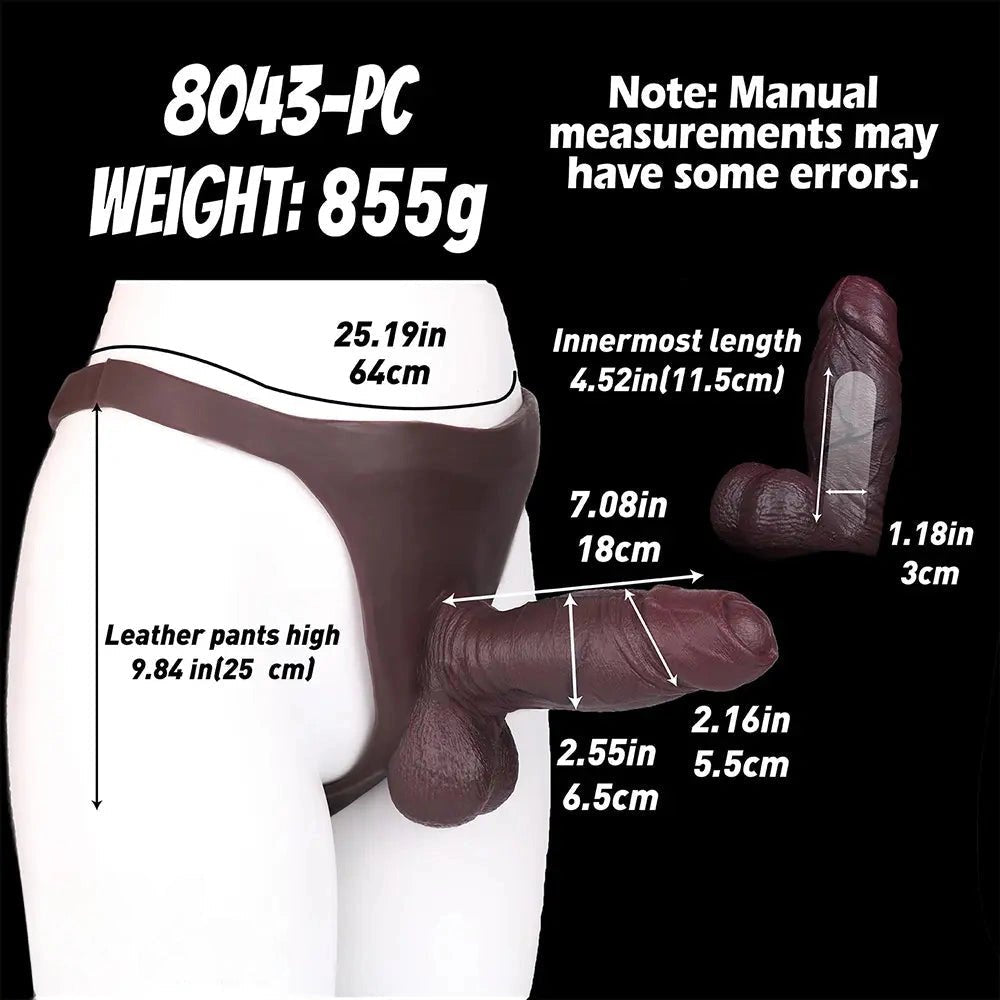 Coffee silicone loop strap wearable dildo, photo 5