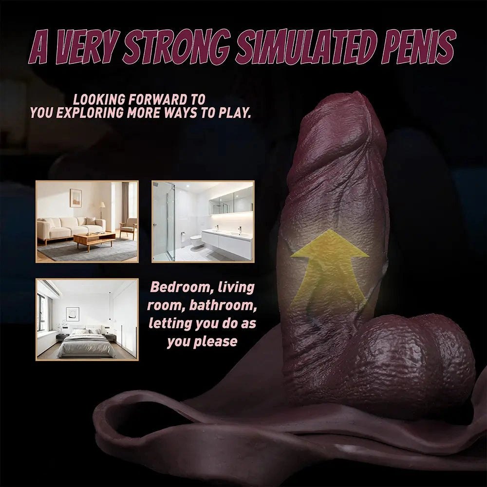 Coffee silicone loop strap wearable dildo, photo 6