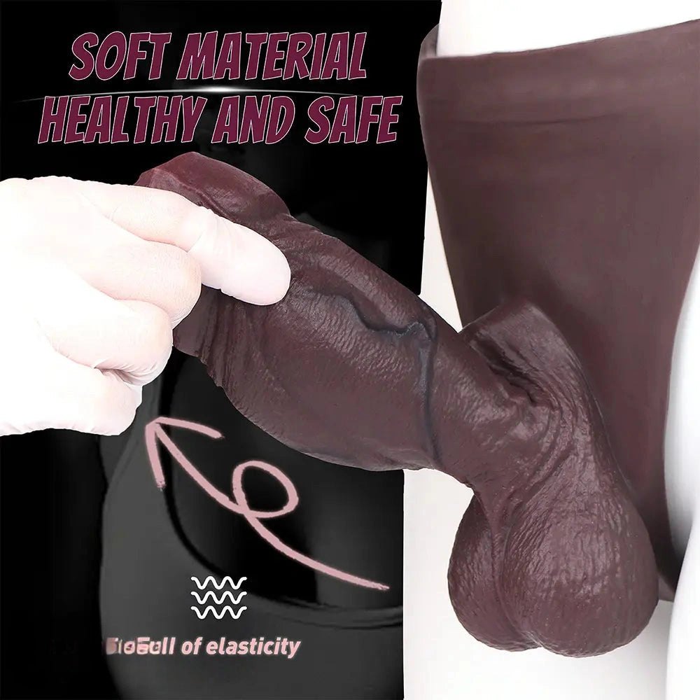 Coffee silicone loop strap wearable dildo, photo 7