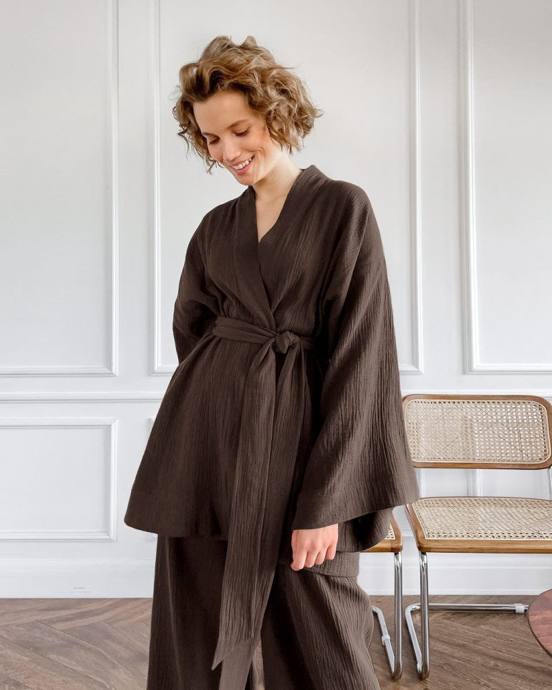 Loose fit gauze pajama bathrobe set, photo 3