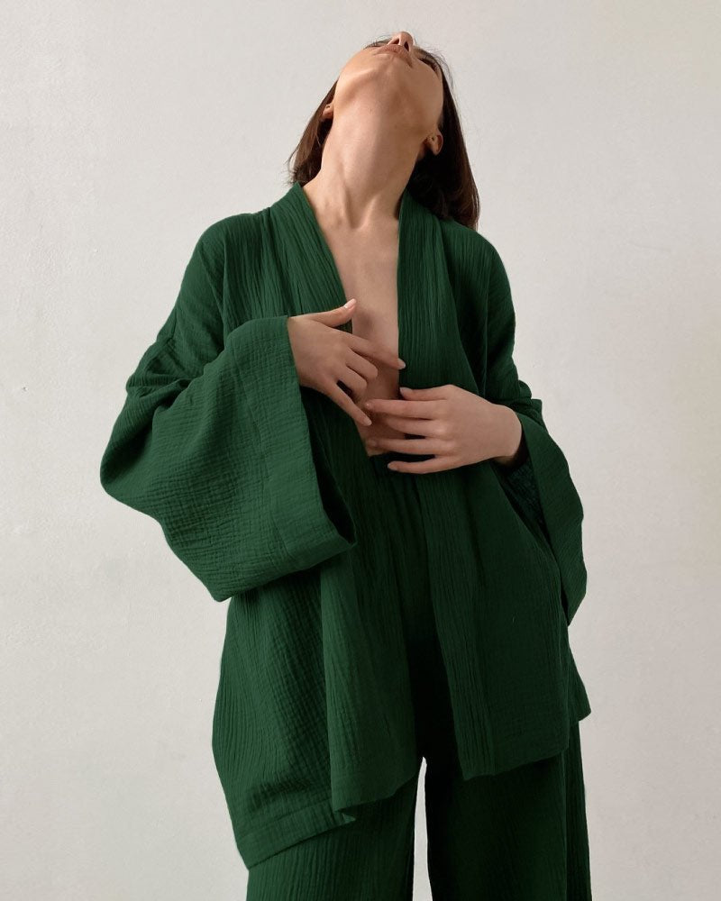 Loose fit gauze pajama bathrobe set, photo 7