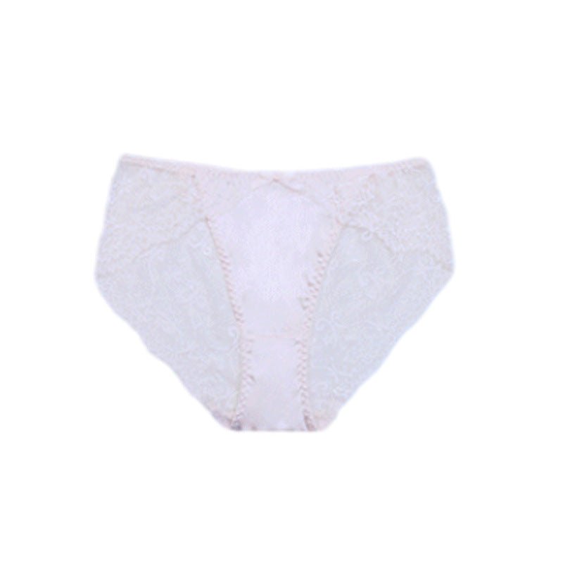 Pink low rise lace bow cotton thong
