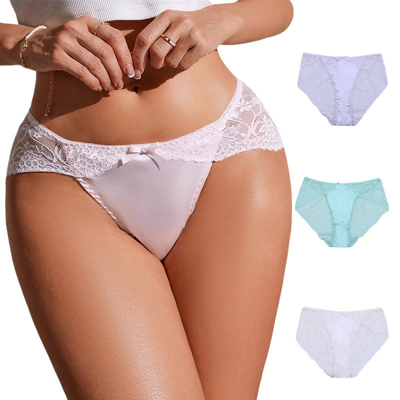Low rise lace bow cotton thong, photo 5