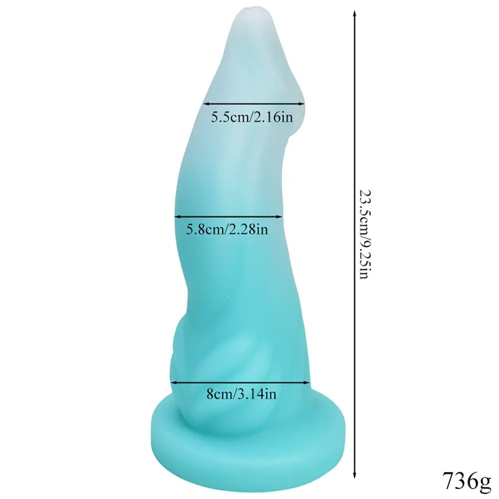 Luminous big thick fantasy silicone dildo, photo 5