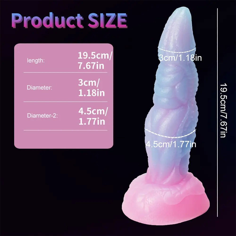 luminous A luminous ridged fantasy dildo