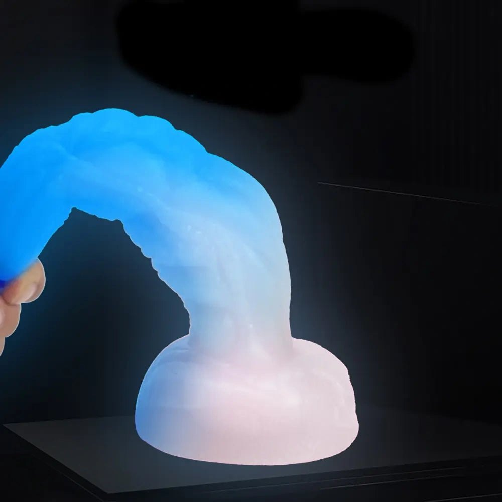 Luminous ridged fantasy dildo, photo 3