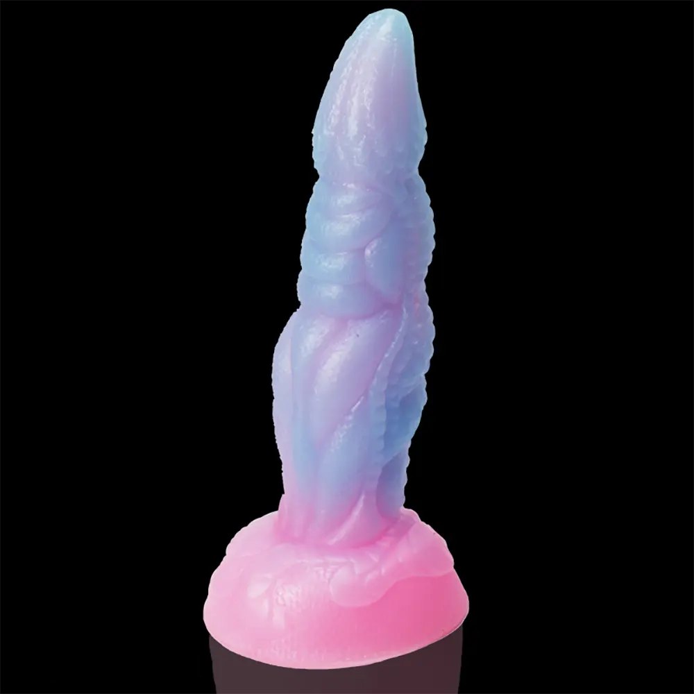 Luminous ridged fantasy dildo, photo 6