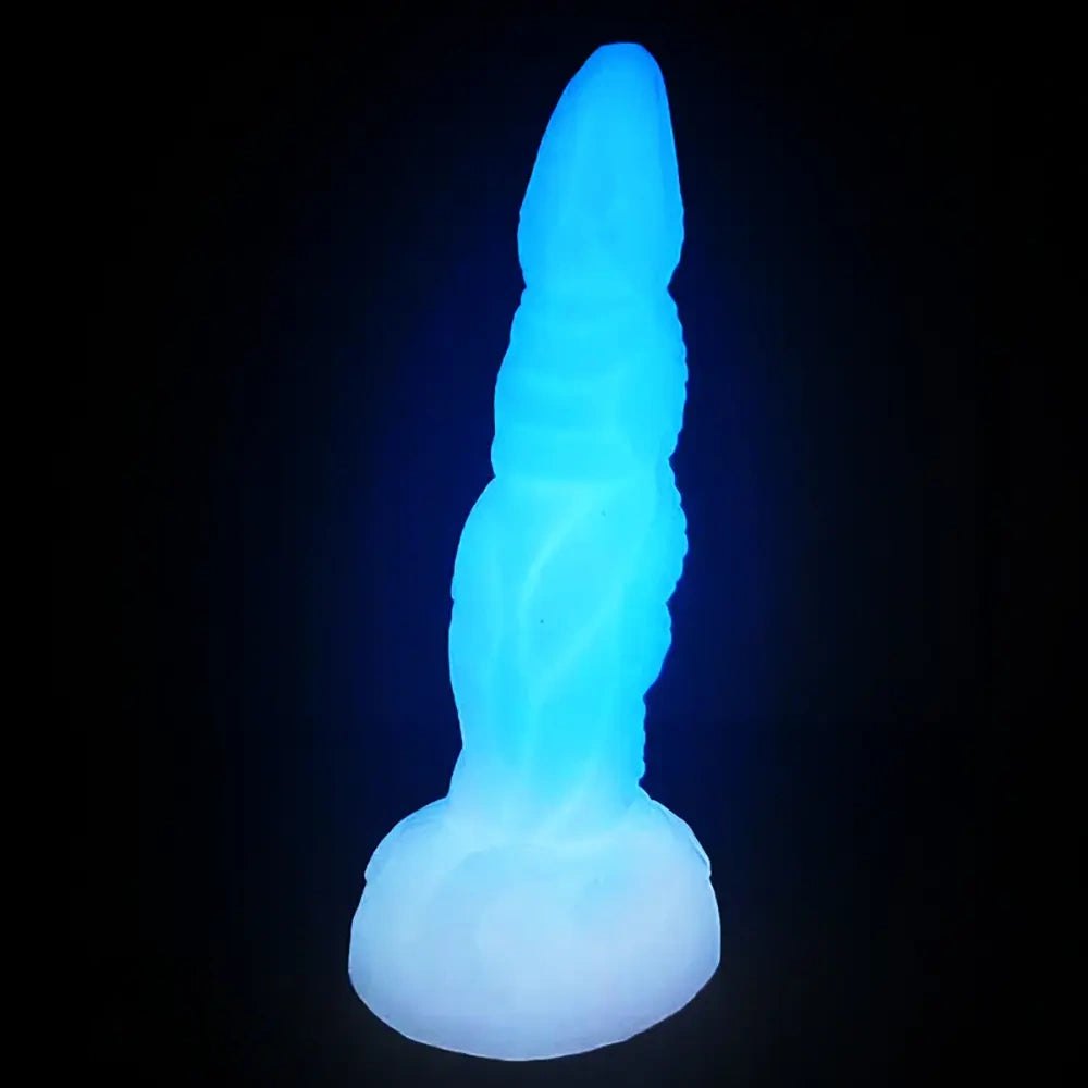 Luminous ridged fantasy dildo, photo 8
