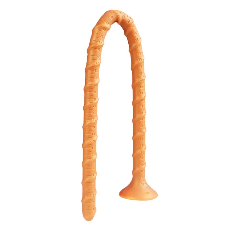 non-luminous A ribbed spiral silicone fantasy dildo