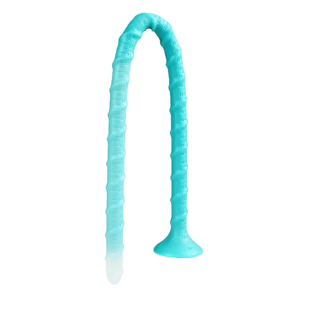 non-luminous C ribbed spiral silicone fantasy dildo