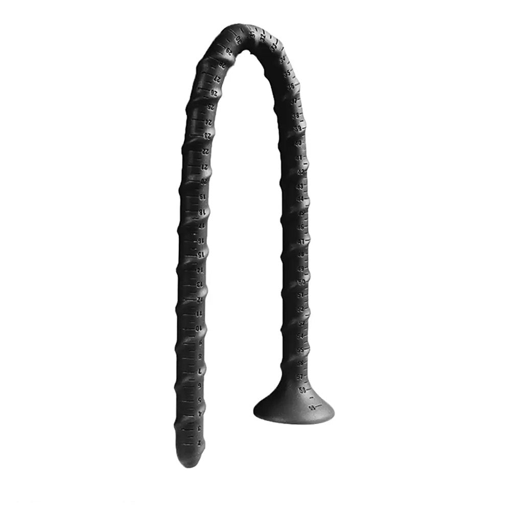 non-luminous D ribbed spiral silicone fantasy dildo