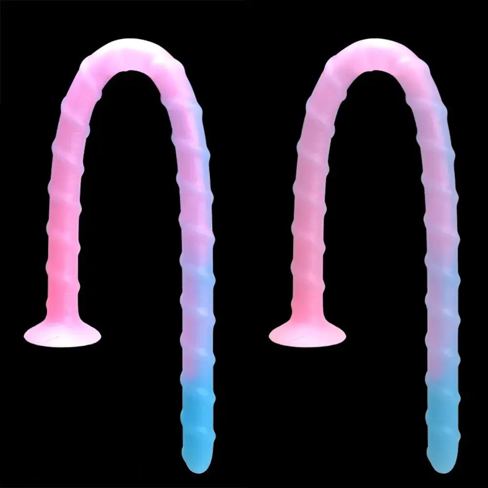 Ribbed spiral silicone fantasy dildo, photo 11