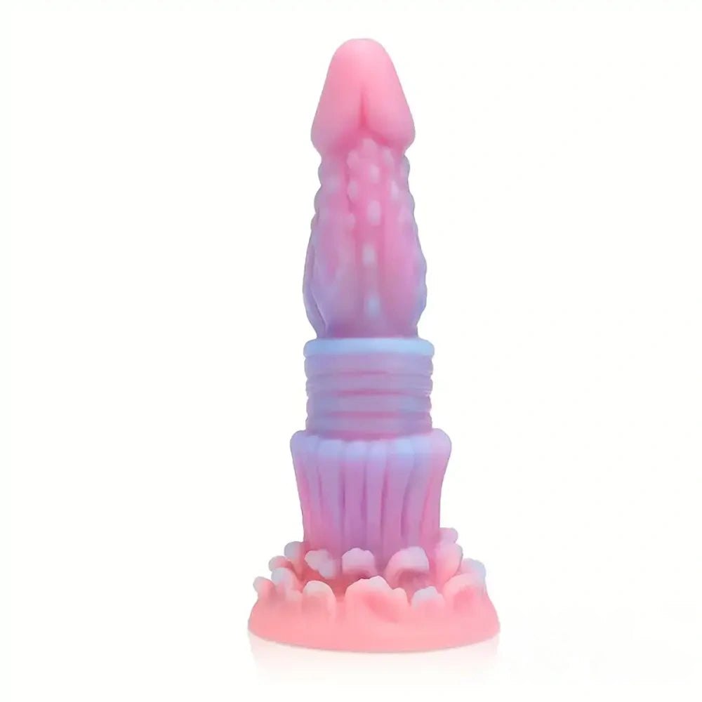 Luminous ridged fantasy dildo, photo 1