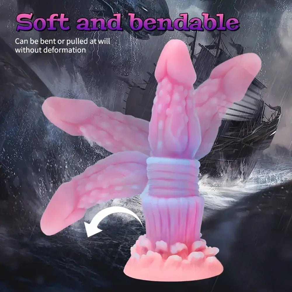 Luminous ridged fantasy dildo, photo 10