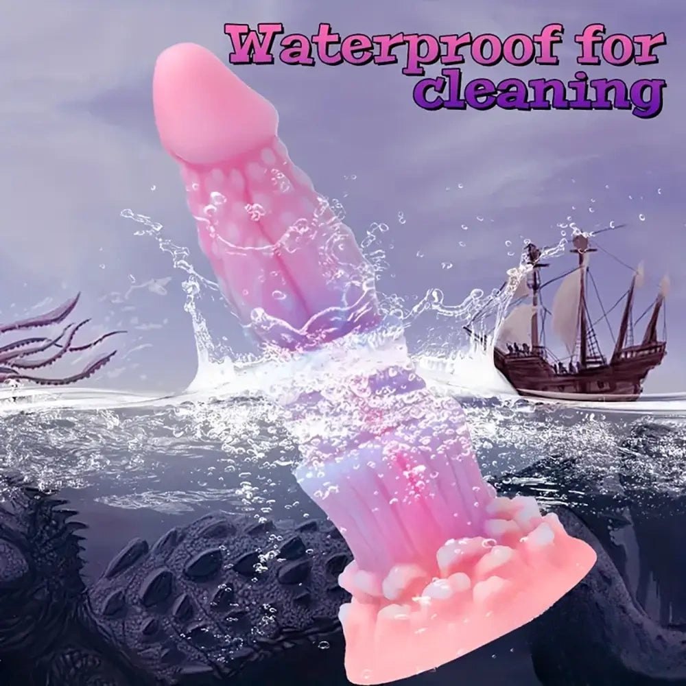 Luminous ridged fantasy dildo, photo 11
