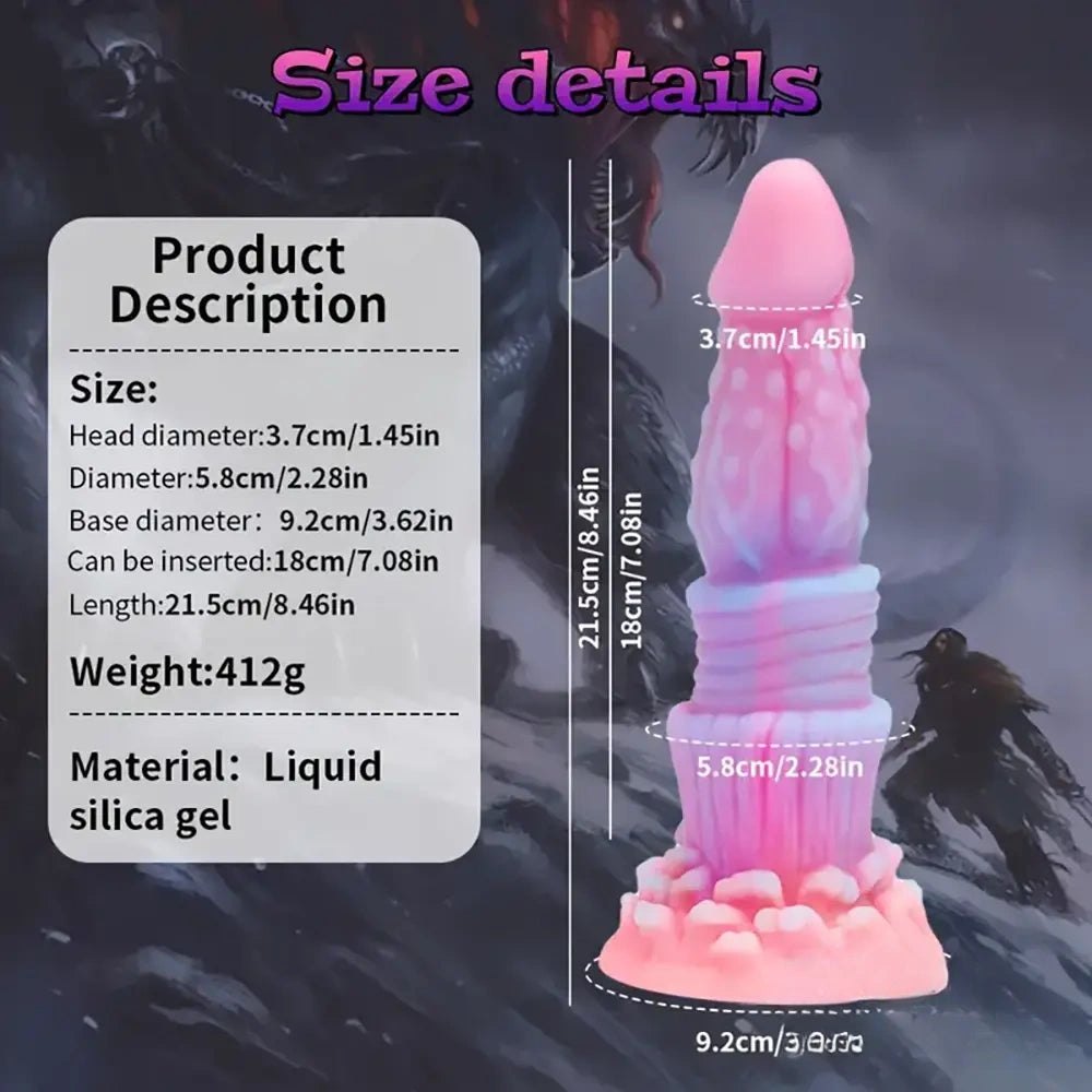 Luminous ridged fantasy dildo, photo 14