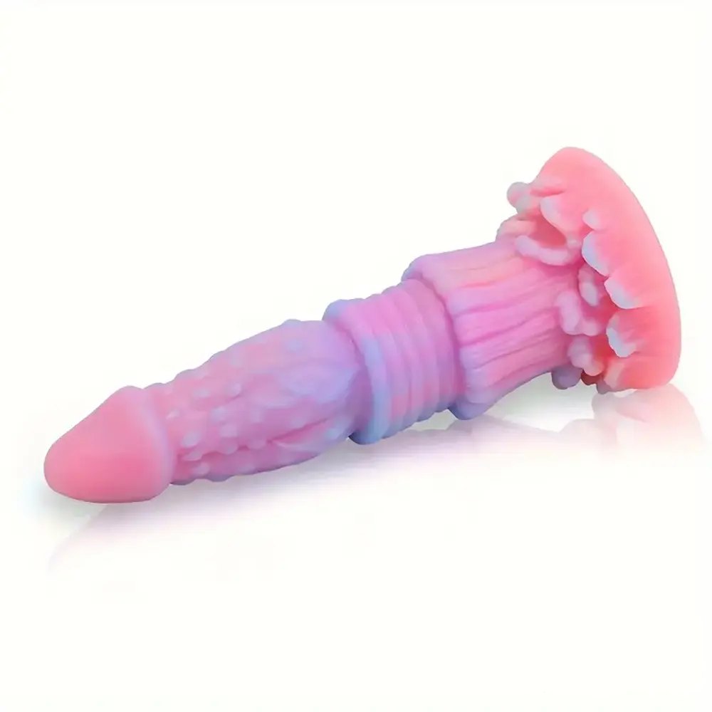 Luminous ridged fantasy dildo, photo 2