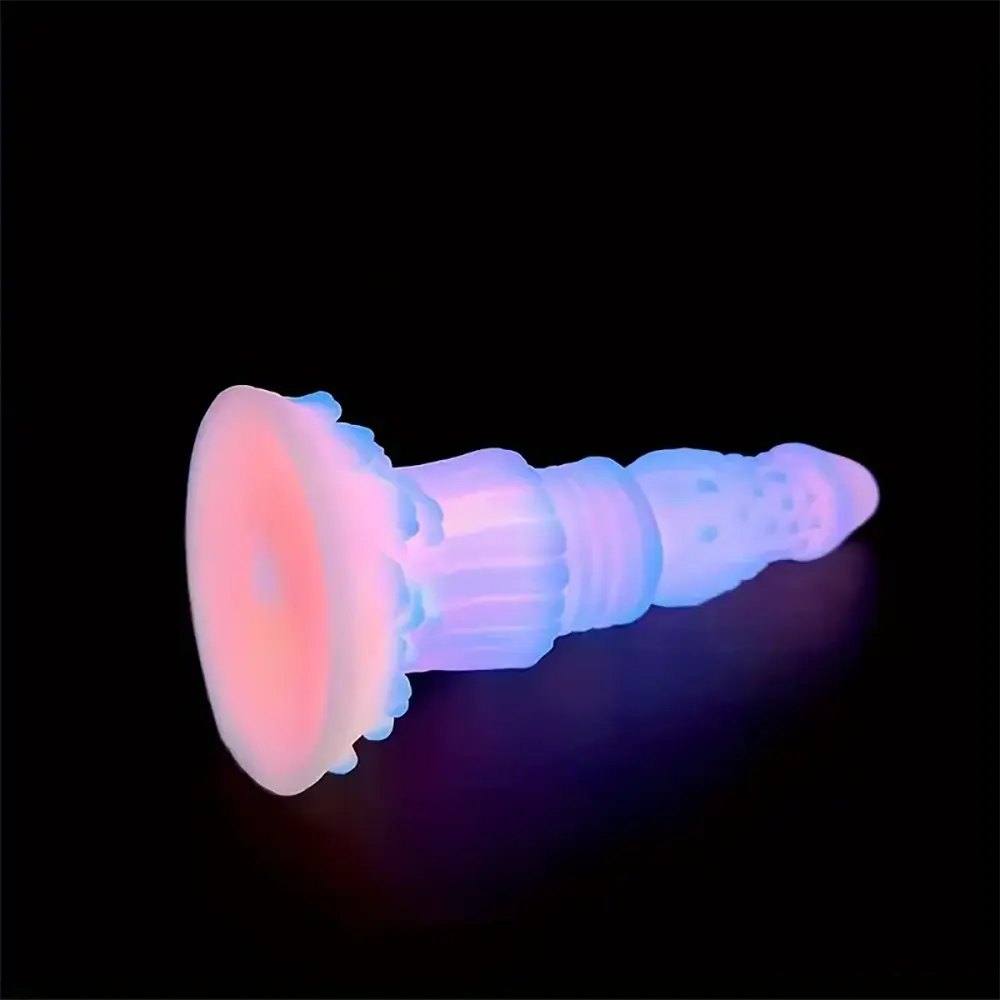 Luminous ridged fantasy dildo, photo 5