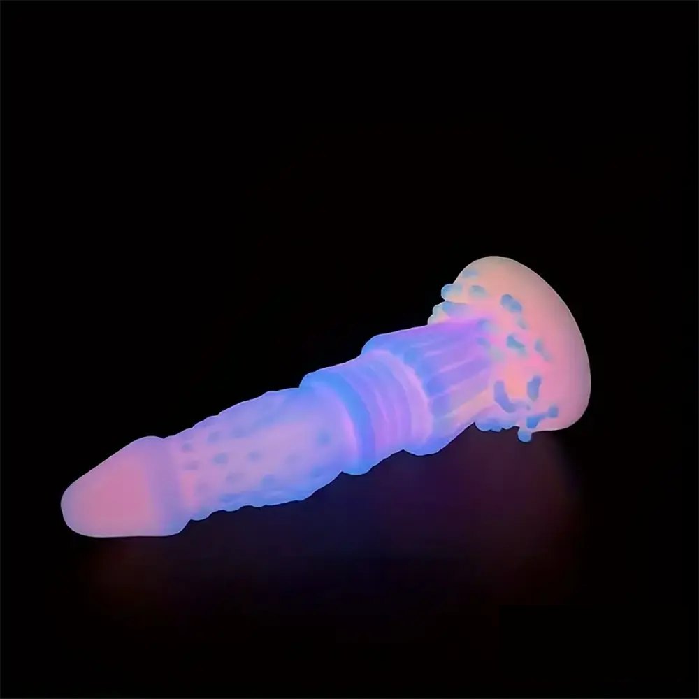Luminous ridged fantasy dildo, photo 6