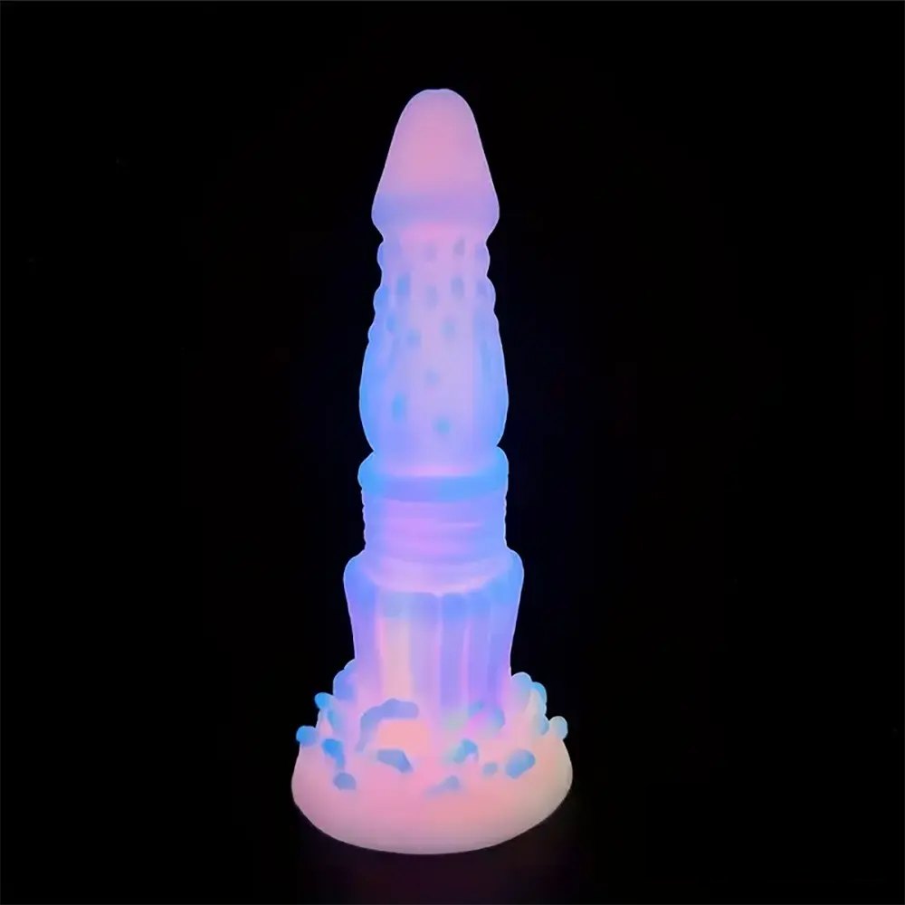 Luminous ridged fantasy dildo, photo 7