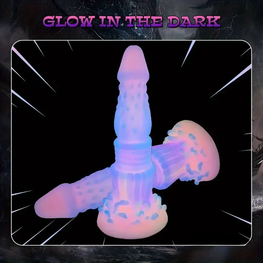 Luminous ridged fantasy dildo, photo 8