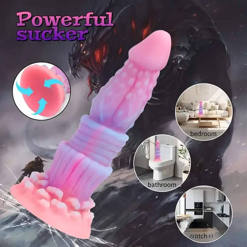 Luminous ridged fantasy dildo, photo 9
