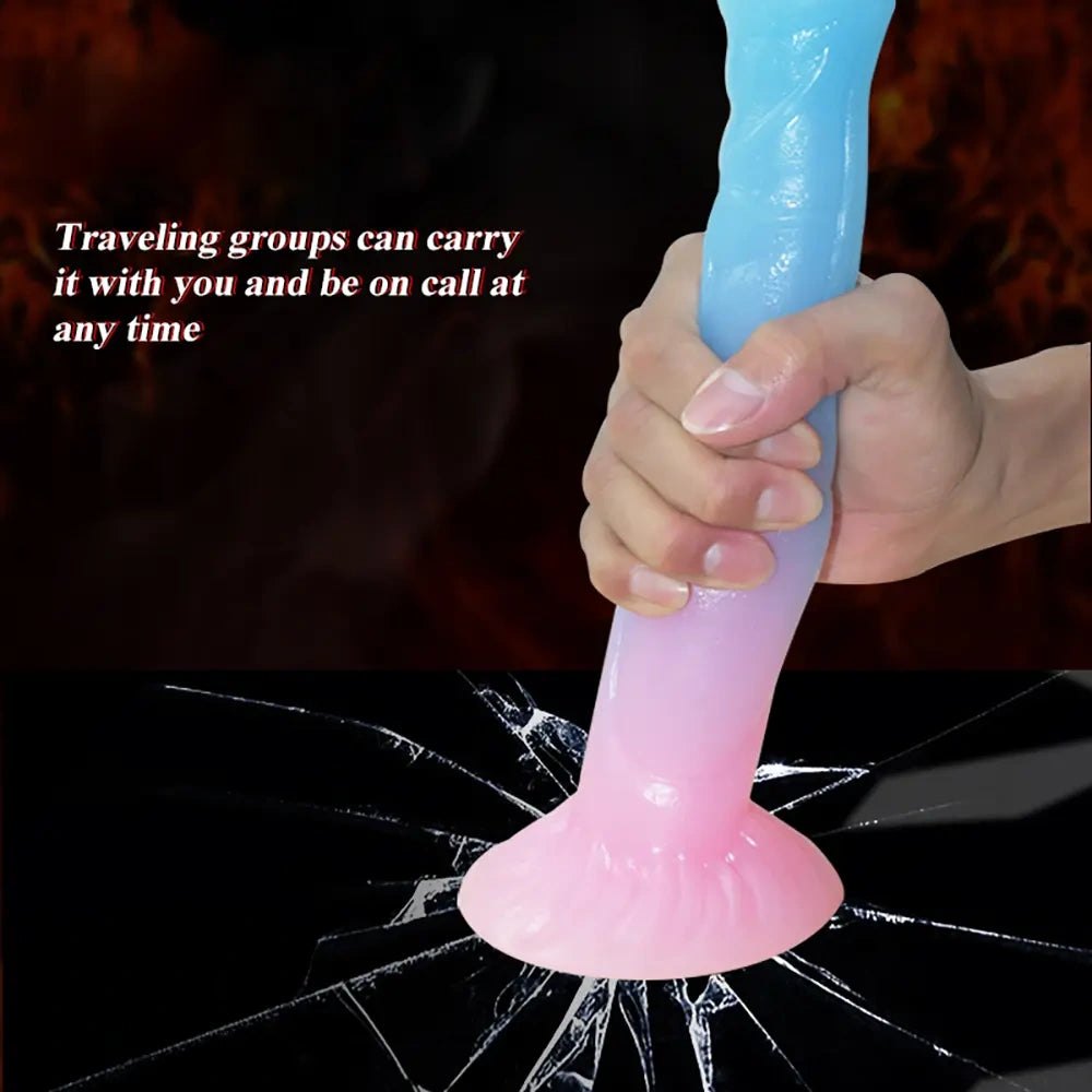 Luminous silicone knotted horse dildo, photo 13