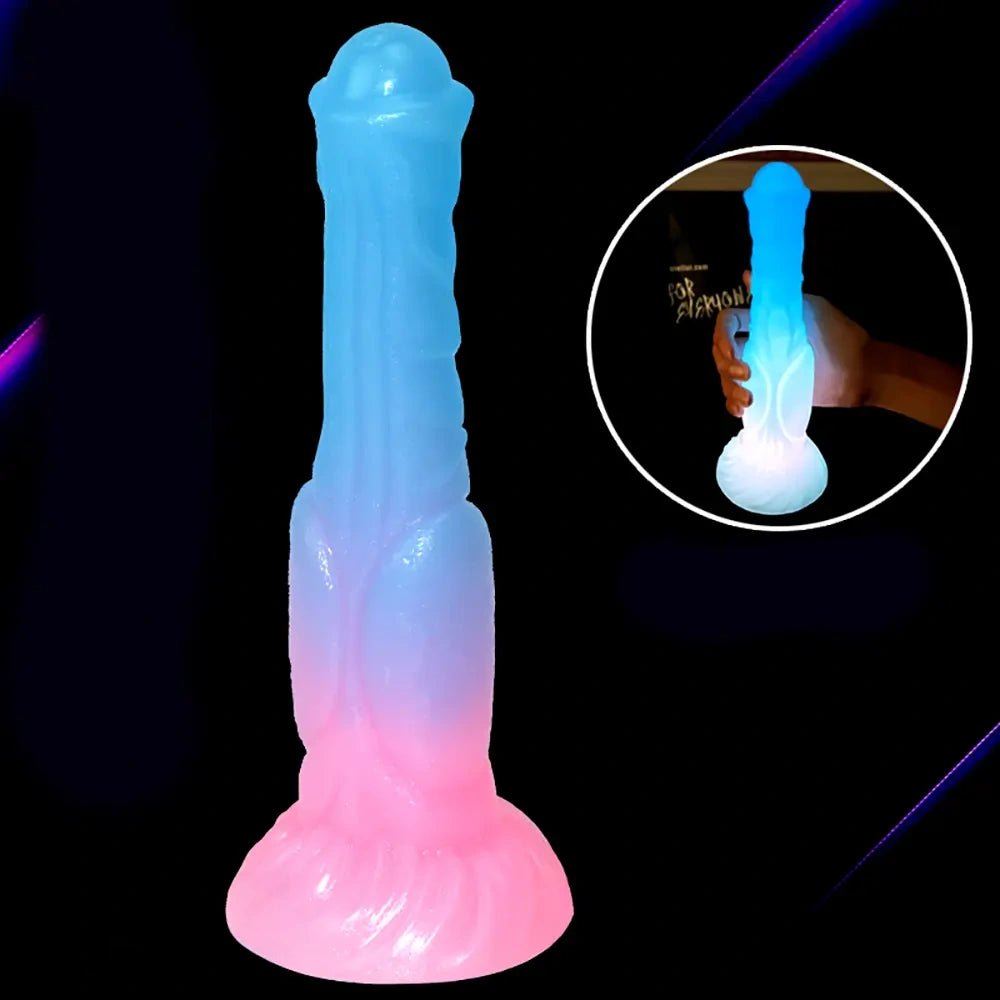 Luminous silicone knotted horse dildo, photo 5