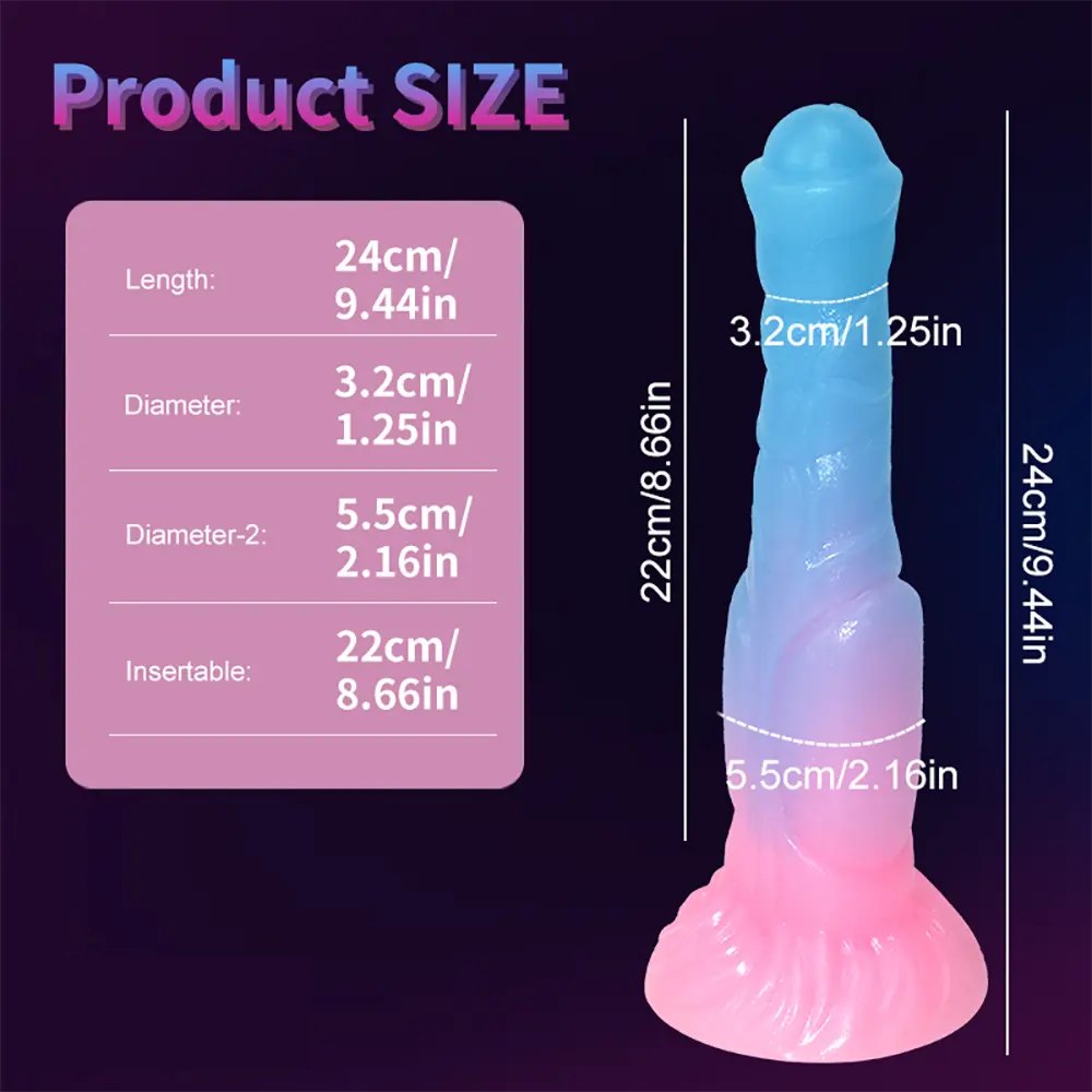Luminous silicone knotted horse dildo, photo 7