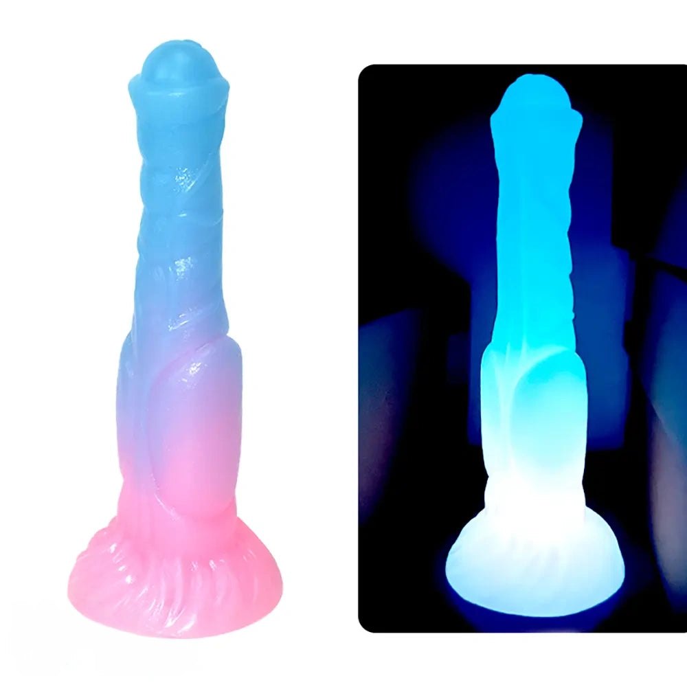 Luminous silicone knotted horse dildo, photo 8