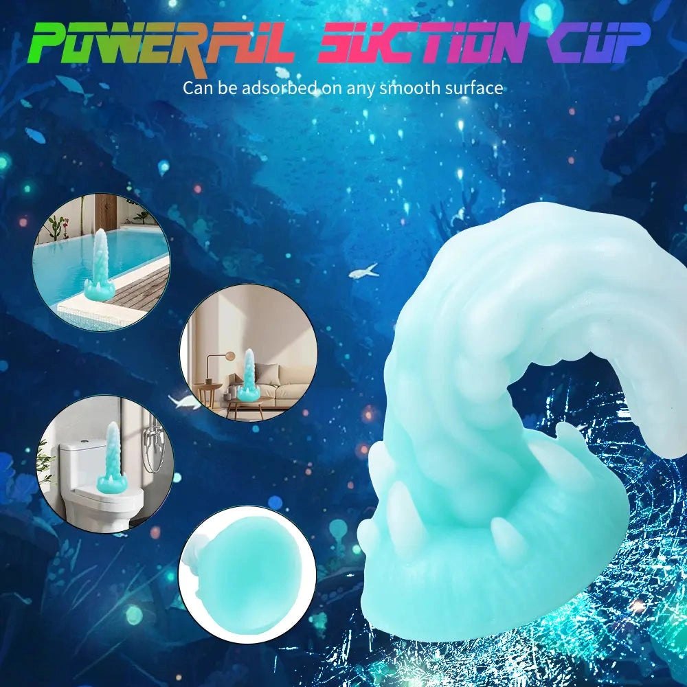 Luminous spiked fantasy silicone dildo, photo 10