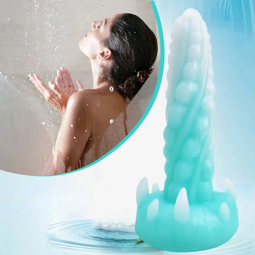 Luminous spiked fantasy silicone dildo, photo 11