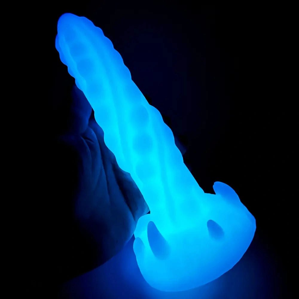 Luminous spiked fantasy silicone dildo, photo 12