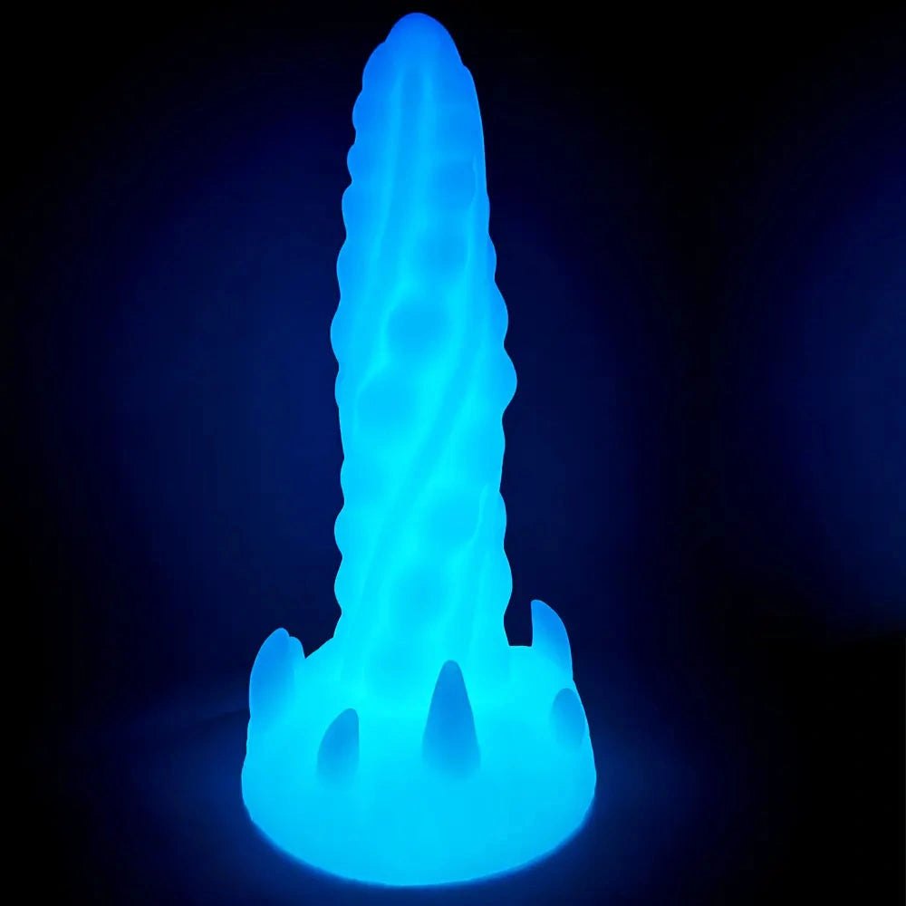 Luminous spiked fantasy silicone dildo, photo 13