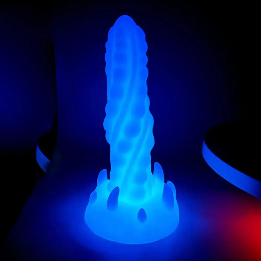 Luminous spiked fantasy silicone dildo, photo 14