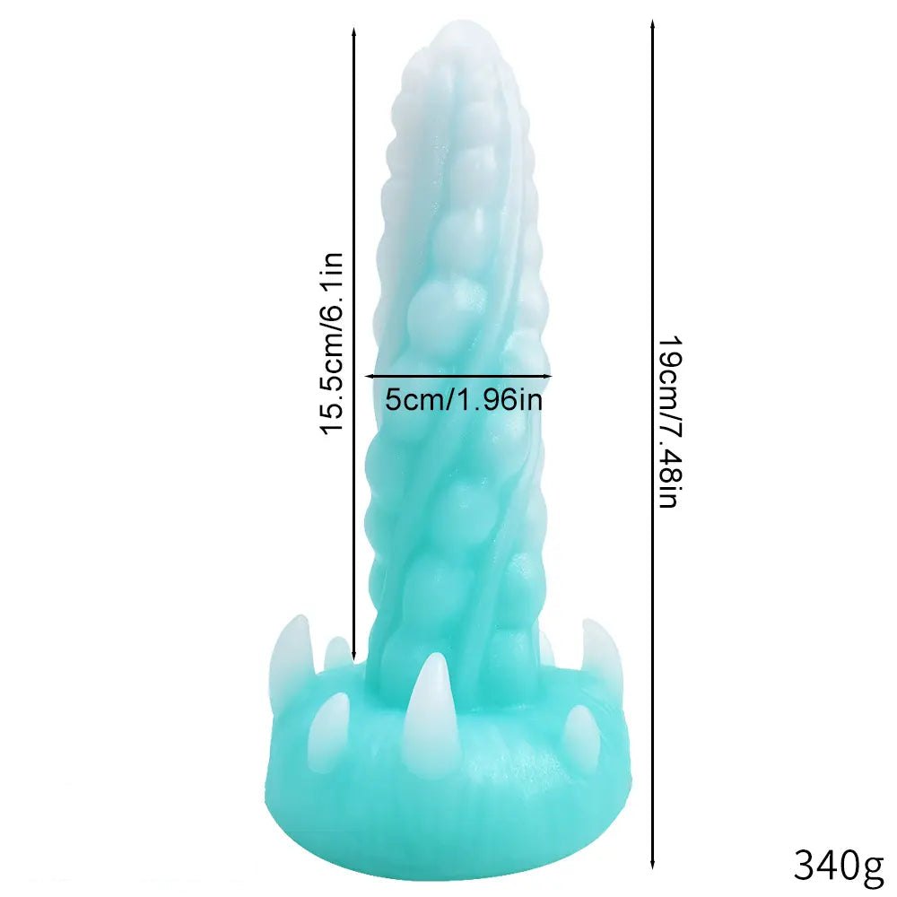 Luminous spiked fantasy silicone dildo, photo 15
