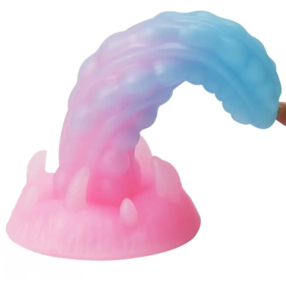 Luminous spiked fantasy silicone dildo, photo 3
