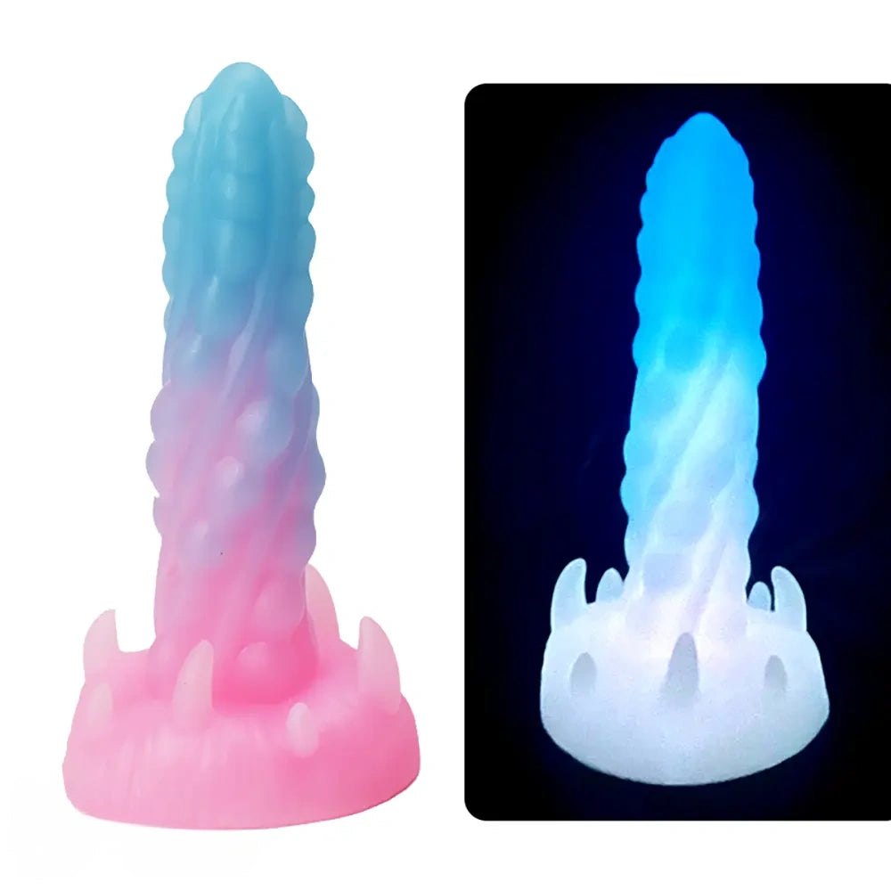 Luminous spiked fantasy silicone dildo, photo 5