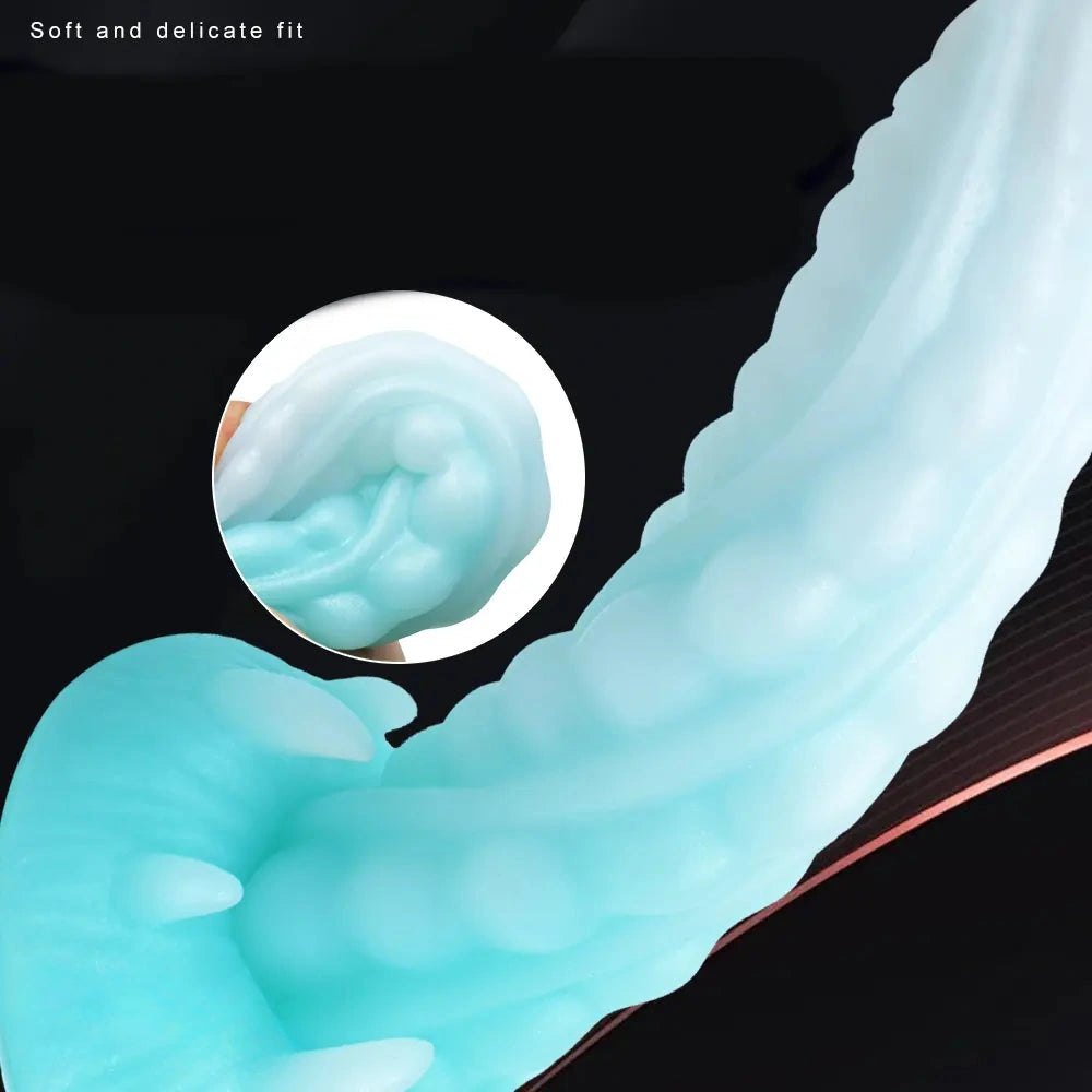 Luminous spiked fantasy silicone dildo, photo 7