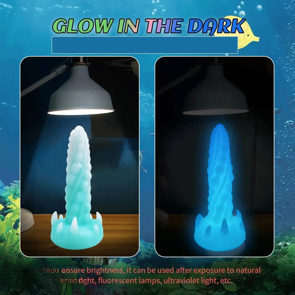 Luminous spiked fantasy silicone dildo, photo 8