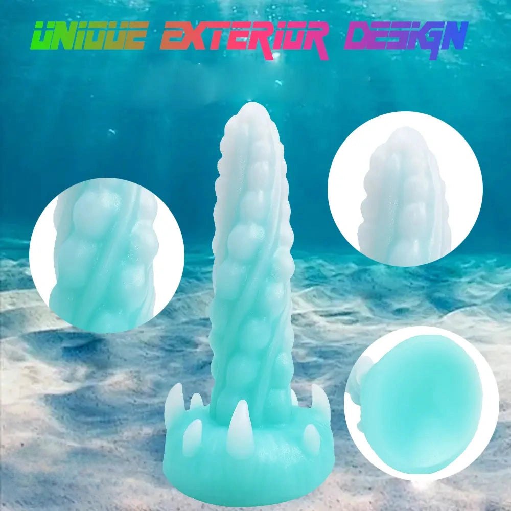 Luminous spiked fantasy silicone dildo, photo 9