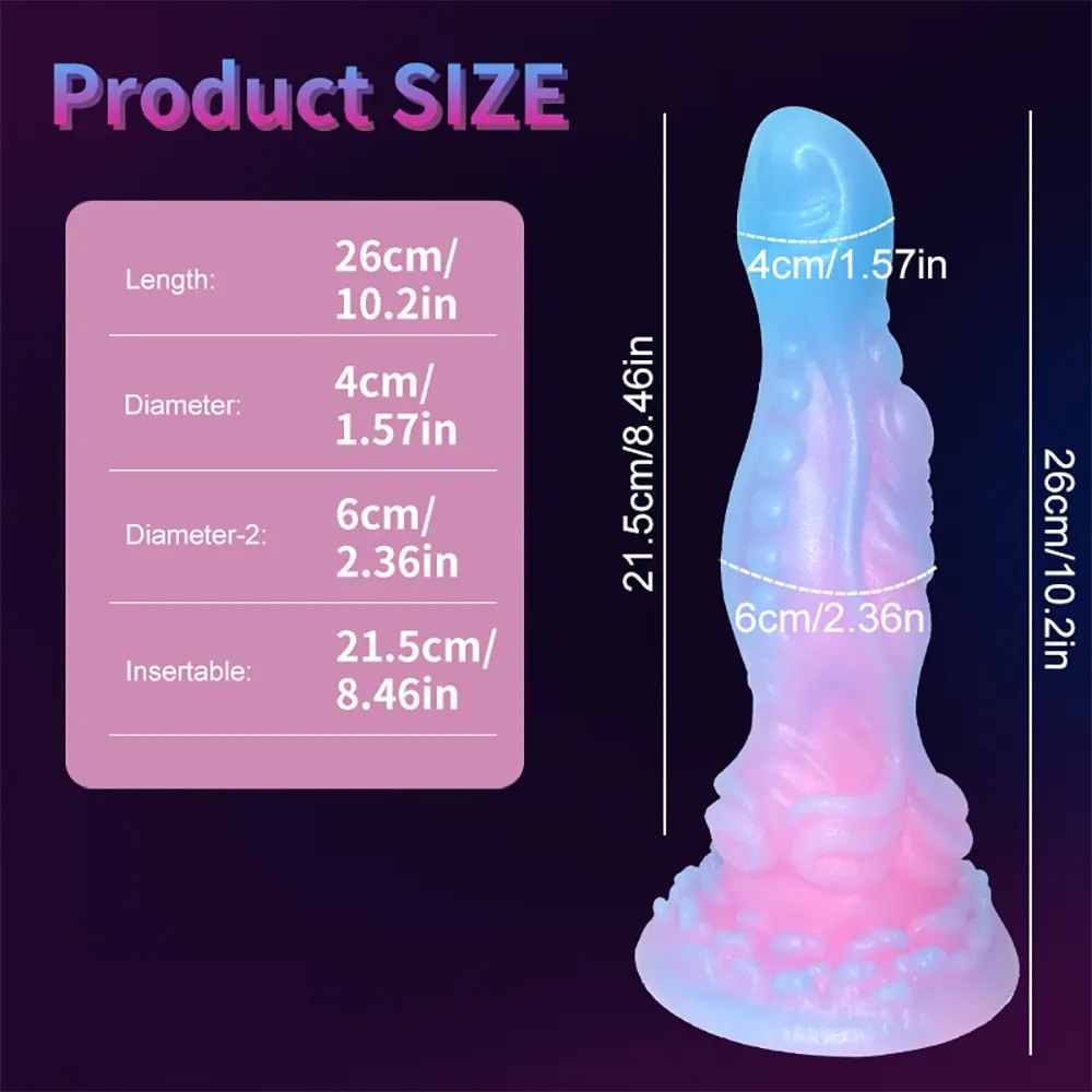 Luminous tentacle style fantasy dildo, photo 5