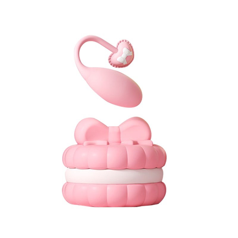 Pink macaron-shaped bullet egg vibrator, photo 1