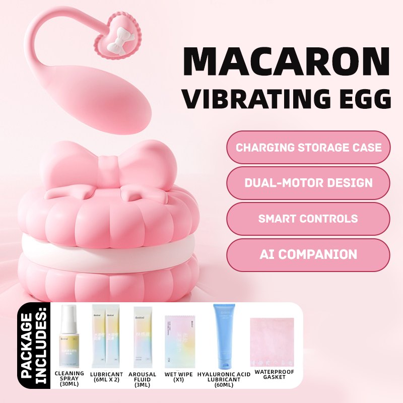 Pink macaron-shaped bullet egg vibrator, photo 10
