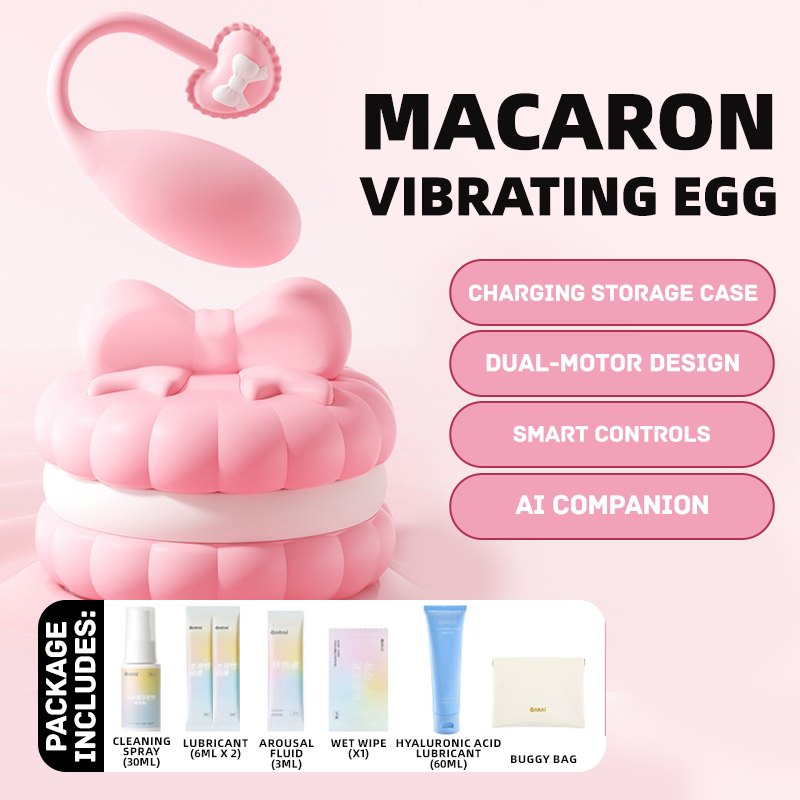 Pink macaron-shaped bullet egg vibrator, photo 12