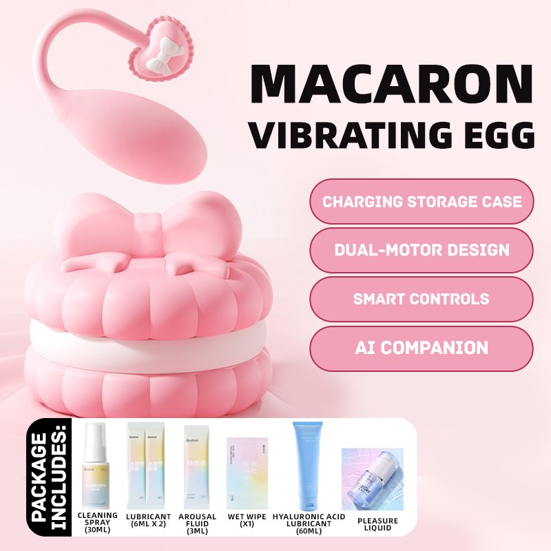 Pink macaron-shaped bullet egg vibrator, photo 9