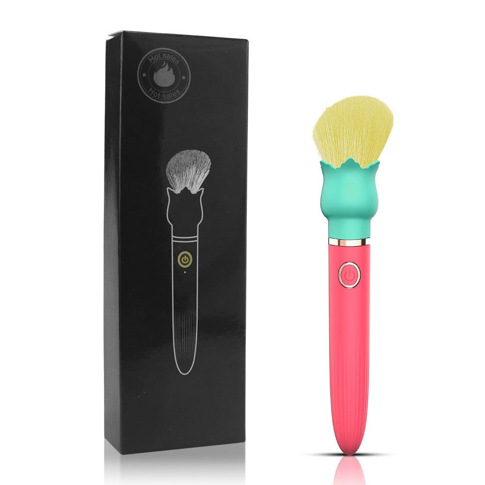 Pink brush-head clit stimulator vibrator