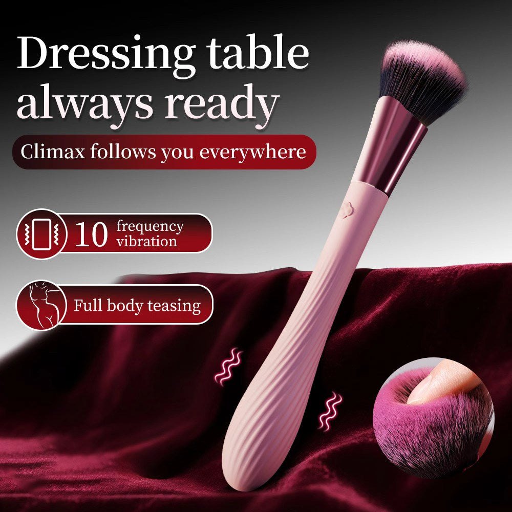 Pink makeup brush clitoral vibrator, photo 2